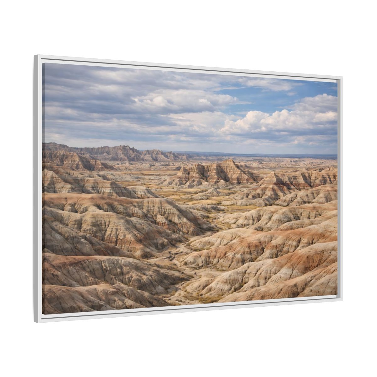 Side Mockup 7. Nature Badlands Mountains Earthy Badlands shown as stretched canvas wall art