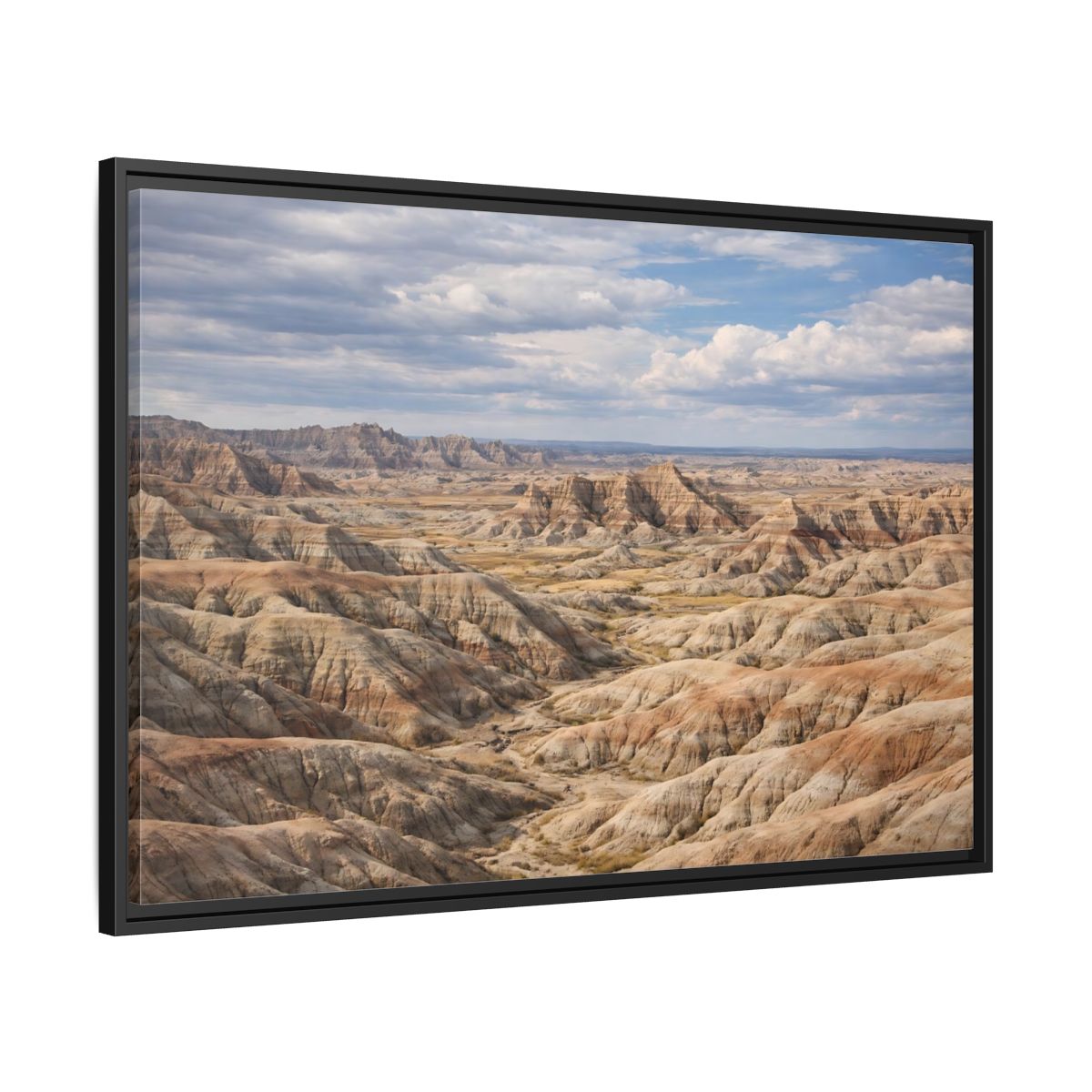 Side Mockup 13. Nature Badlands Mountains Earthy Badlands shown as stretched canvas wall art