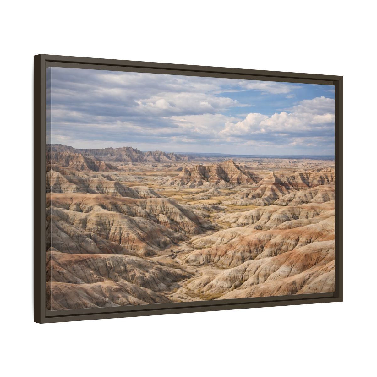 Side Mockup 11. Nature Badlands Mountains Earthy Badlands shown as stretched canvas wall art