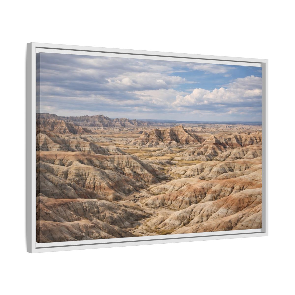Side Mockup 10. Nature Badlands Mountains Earthy Badlands shown as stretched canvas wall art
