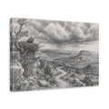 Side Mockup 4. Nature Bald Eagle Grey Nature Landscape shown as stretched canvas wall art