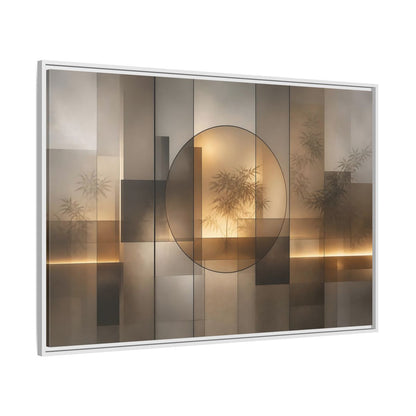 Side Mockup 7. Nature Bamboo Brown And Gold shown as stretched canvas wall art