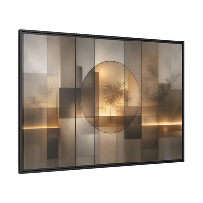 Side Mockup 12. Nature Bamboo Brown And Gold shown as stretched canvas wall art