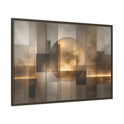 Side Mockup 8. Nature Bamboo Brown And Gold shown as stretched canvas wall art