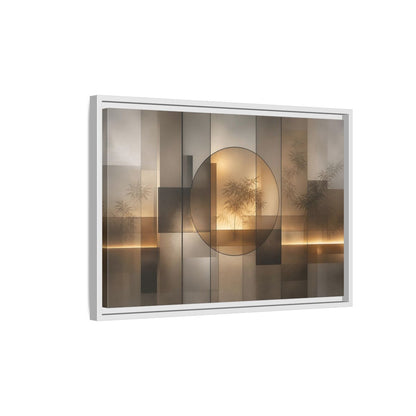 Side Mockup 1. Nature Bamboo Brown And Gold shown as stretched canvas wall art