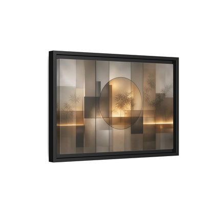 Side Mockup 6. Nature Bamboo Brown And Gold shown as stretched canvas wall art