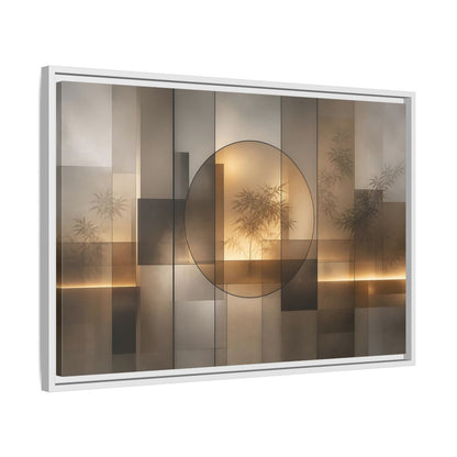 Side Mockup 10. Nature Bamboo Brown And Gold shown as stretched canvas wall art