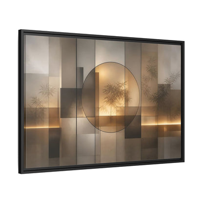 Side Mockup 13. Nature Bamboo Brown And Gold shown as stretched canvas wall art