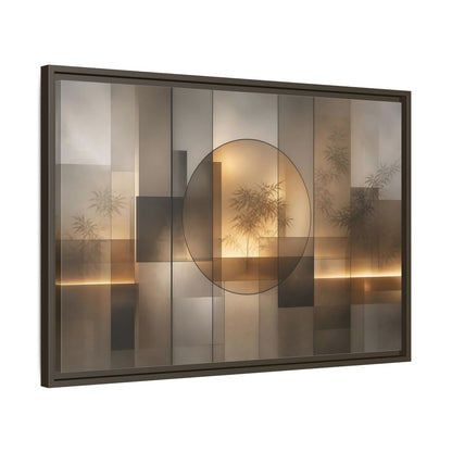 Side Mockup 11. Nature Bamboo Brown And Gold shown as stretched canvas wall art