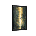 Side Mockup 6. Nature Bamboo Forest Emerald Gold shown as stretched canvas wall art