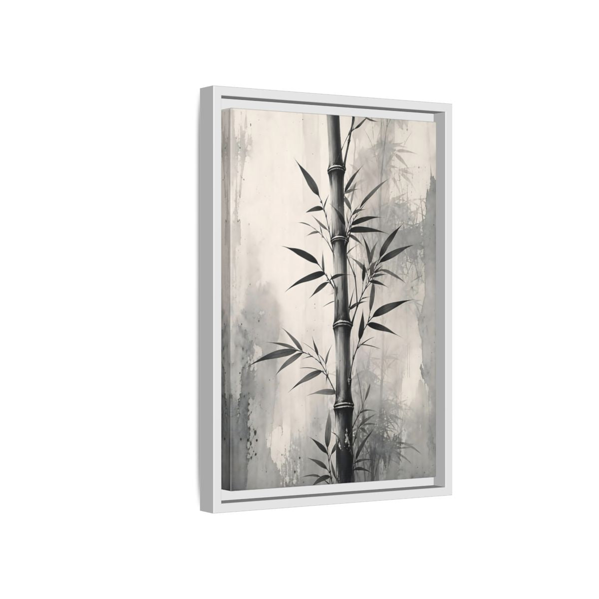Side Mockup 4. Nature Bamboo Monochrome Bamboo shown as stretched canvas wall art