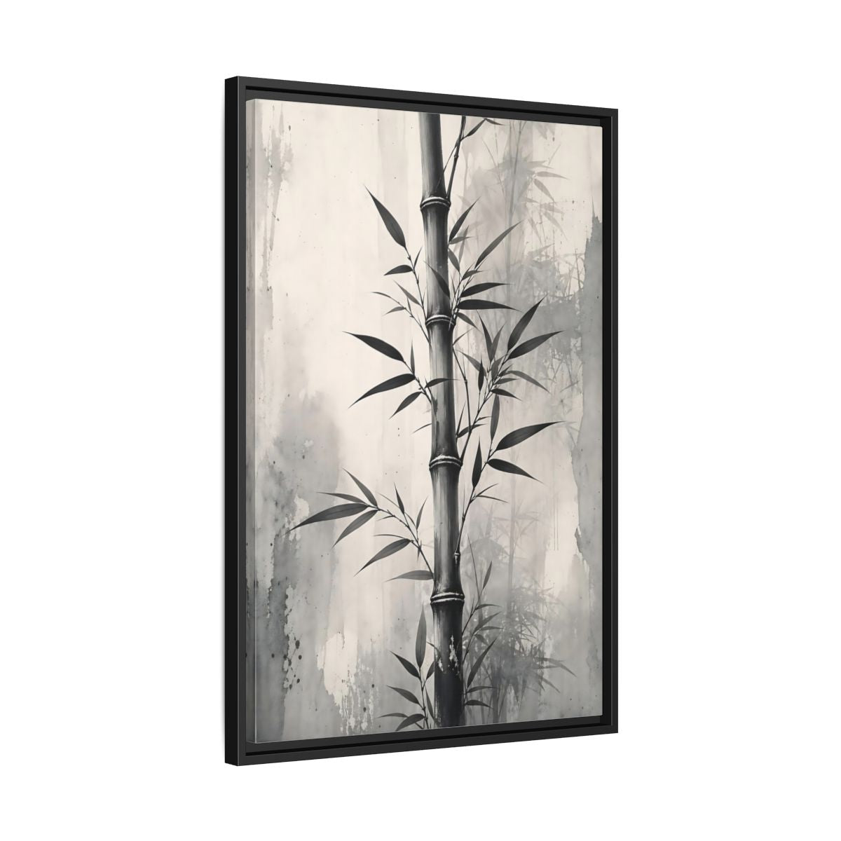 Side Mockup 14. Nature Bamboo Monochrome Bamboo shown as stretched canvas wall art