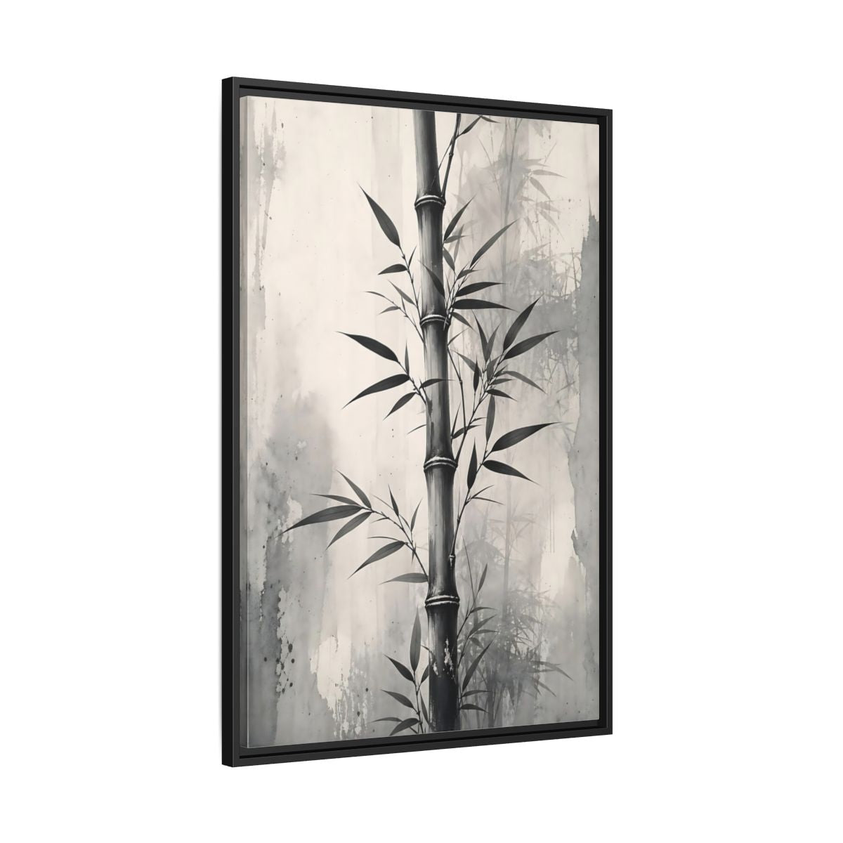 Side Mockup 13. Nature Bamboo Monochrome Bamboo shown as stretched canvas wall art