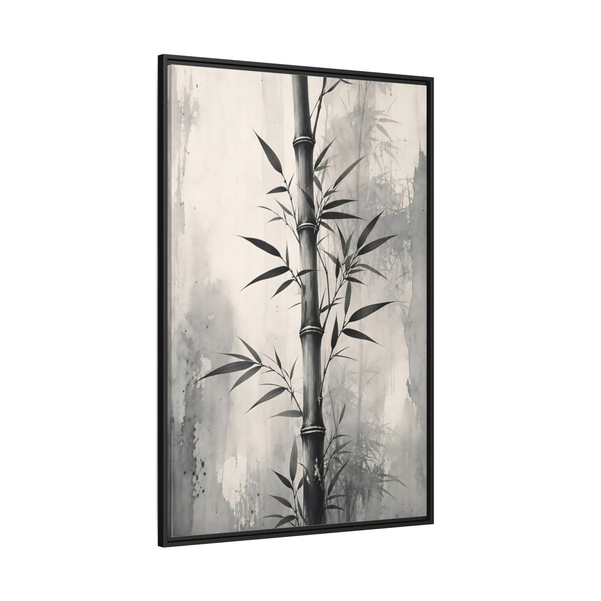 Side Mockup 12. Nature Bamboo Monochrome Bamboo shown as stretched canvas wall art