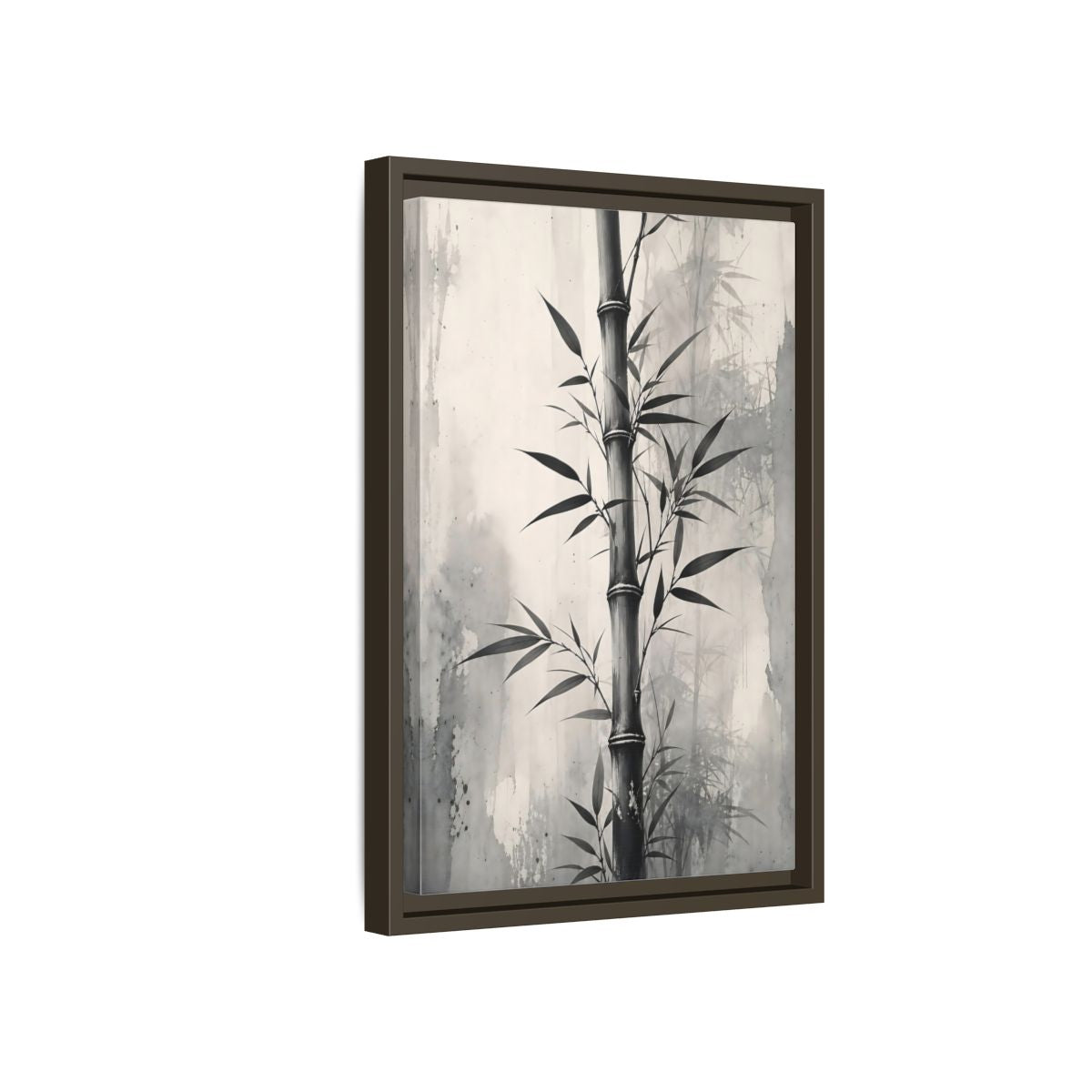 Side Mockup 5. Nature Bamboo Monochrome Bamboo shown as stretched canvas wall art