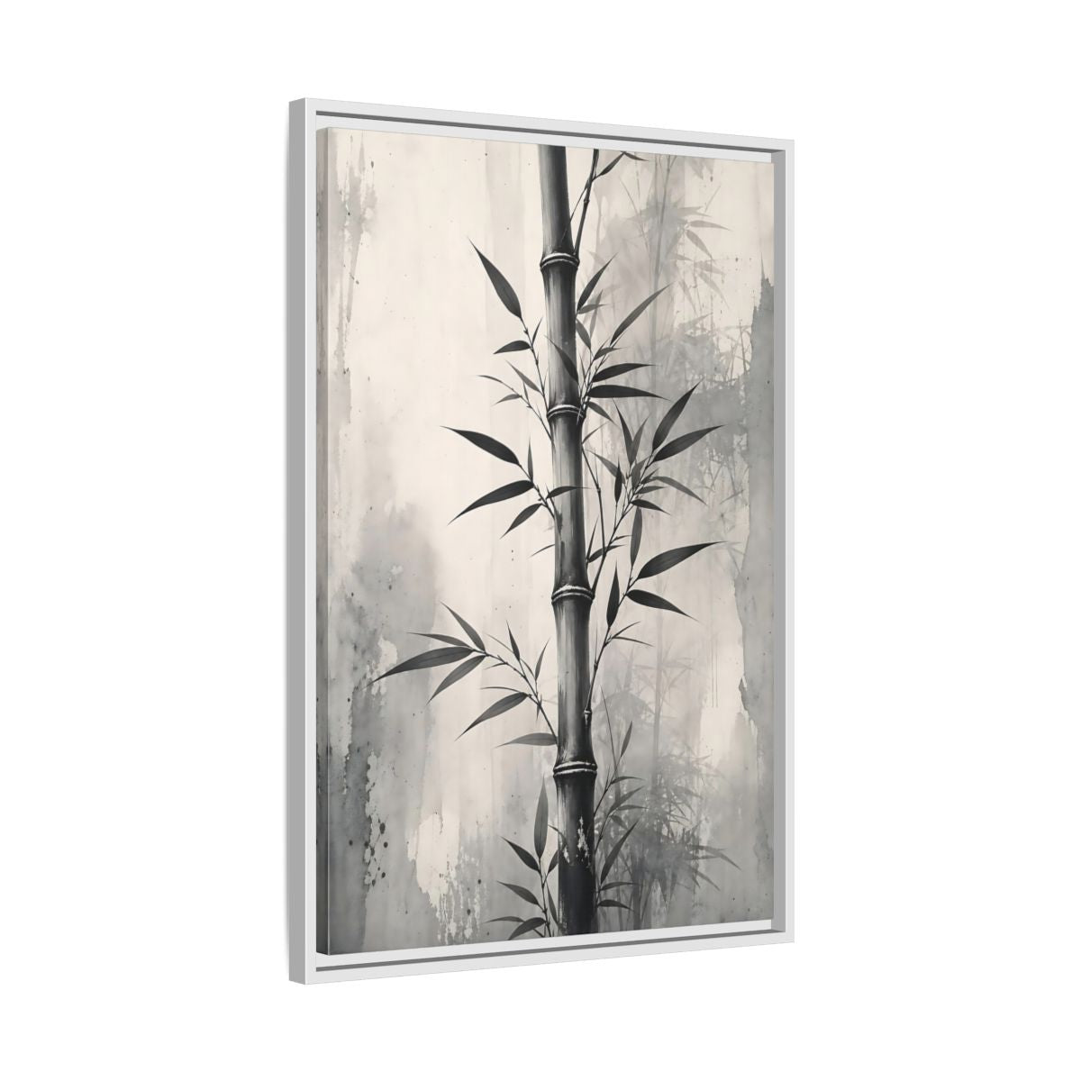 Side Mockup 10. Nature Bamboo Monochrome Bamboo shown as stretched canvas wall art