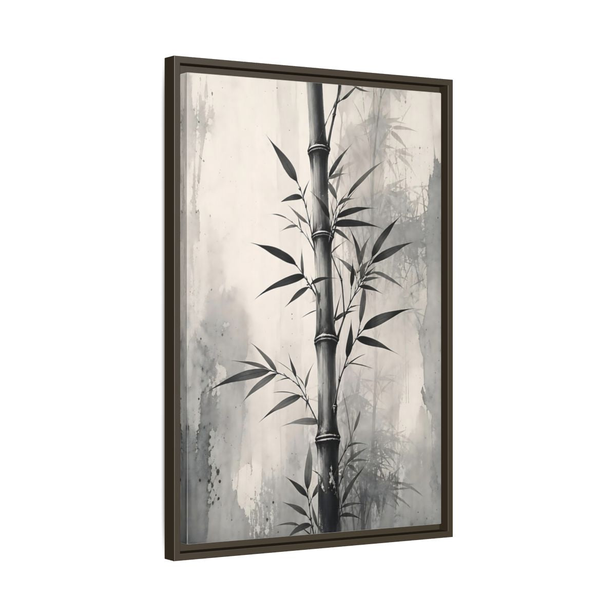 Side Mockup 11. Nature Bamboo Monochrome Bamboo shown as stretched canvas wall art