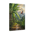 Side Mockup 4. Nature Banana Trees Lush Green Tropical shown as stretched canvas wall art