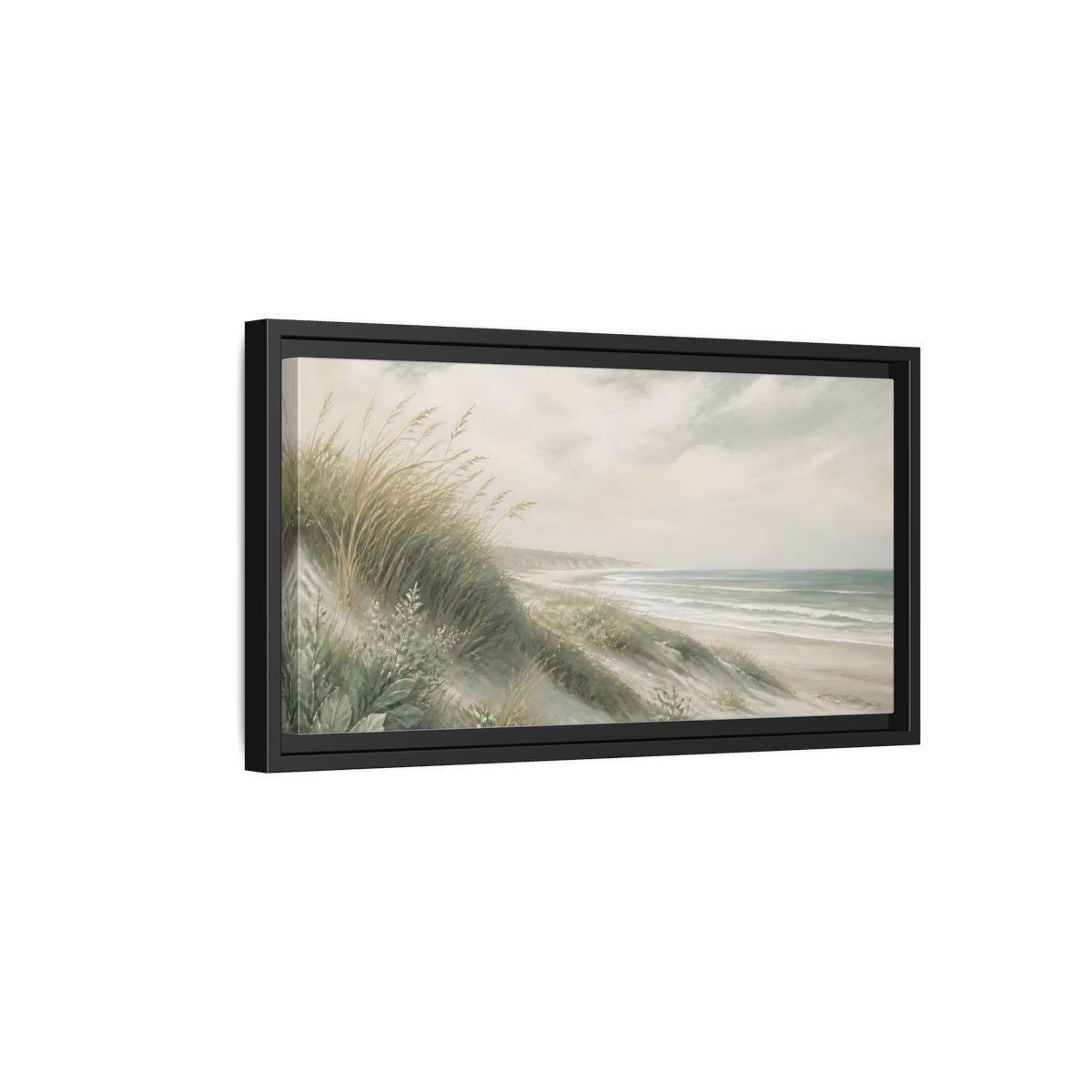 Side Mockup 8. Nature Beach Dunes Muted Beach shown as stretched canvas wall art