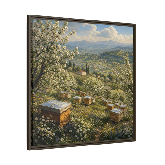 Main Mockup. Nature Blossom Field Spring Blossom Field shown as stretched canvas wall art