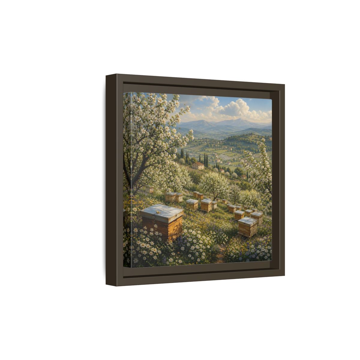 Side Mockup 20. Nature Blossom Field Spring Blossom Field shown as stretched canvas wall art