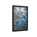 Side Mockup 6. Nature Blue Poppies Blue Poppies Landscape shown as stretched canvas wall art