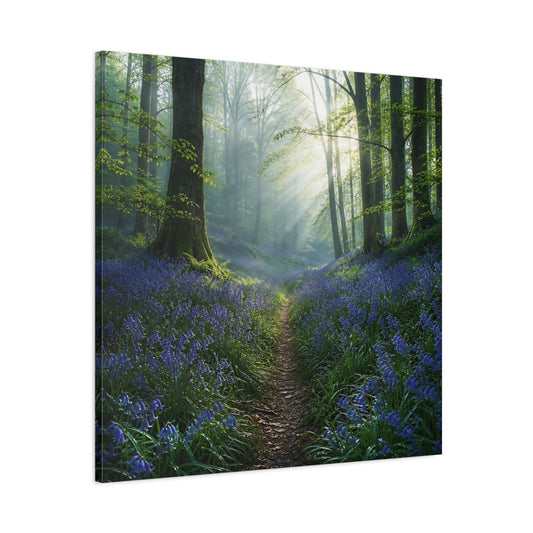 Main Mockup. Nature Bluebell Forest Bluebell Forest shown as stretched canvas wall art