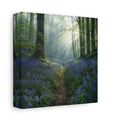 Side Mockup 2. Nature Bluebell Forest Bluebell Forest shown as stretched canvas wall art