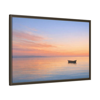 Main Mockup. Nature Boat Sunset Boat shown as stretched canvas wall art