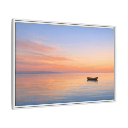 Side Mockup 9. Nature Boat Sunset Boat shown as stretched canvas wall art