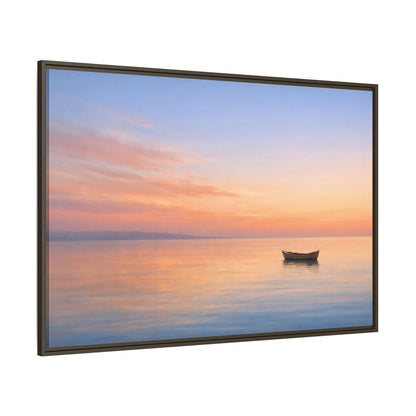 Side Mockup 8. Nature Boat Sunset Boat shown as stretched canvas wall art