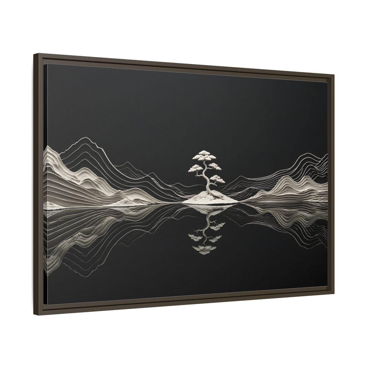 Main Mockup. Nature Bonsai Tree Monochrome Bonsai shown as stretched canvas wall art