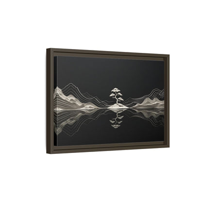 Side Mockup 5. Nature Bonsai Tree Monochrome Bonsai shown as stretched canvas wall art