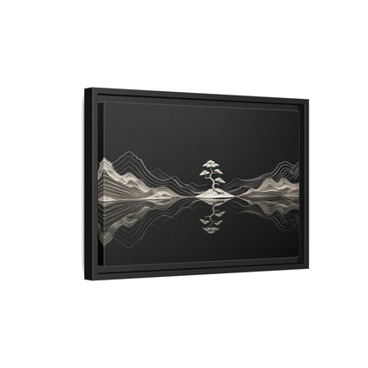 Side Mockup 6. Nature Bonsai Tree Monochrome Bonsai shown as stretched canvas wall art