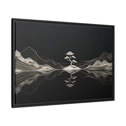 Side Mockup 13. Nature Bonsai Tree Monochrome Bonsai shown as stretched canvas wall art