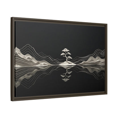 Side Mockup 11. Nature Bonsai Tree Monochrome Bonsai shown as stretched canvas wall art
