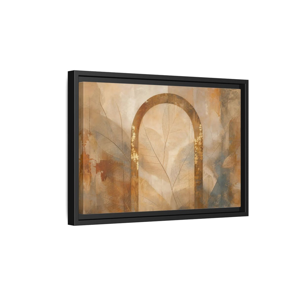Side Mockup 6. Nature Botanical Arch Brown And Gold Abstract shown as stretched canvas wall art