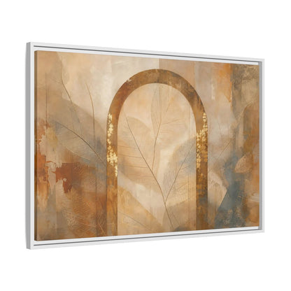 Side Mockup 9. Nature Botanical Arch Brown And Gold Abstract shown as stretched canvas wall art