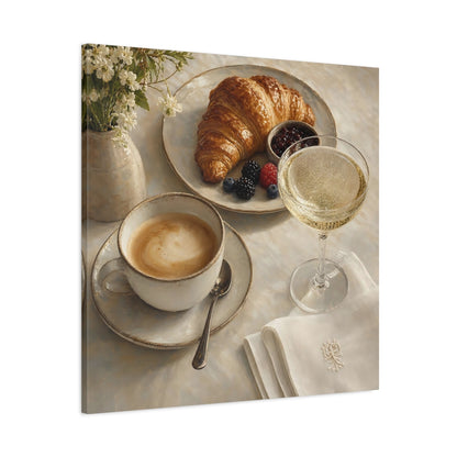 Main Mockup. Nature Breakfast Warm Neutrals shown as stretched canvas wall art