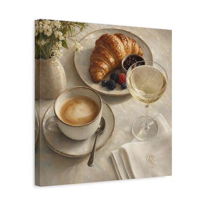 Side Mockup 6. Nature Breakfast Warm Neutrals shown as stretched canvas wall art