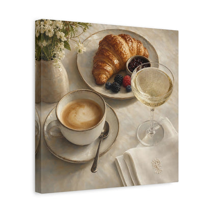Side Mockup 7. Nature Breakfast Warm Neutrals shown as stretched canvas wall art