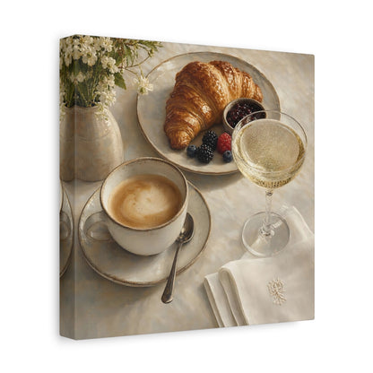 Side Mockup 9. Nature Breakfast Warm Neutrals shown as stretched canvas wall art