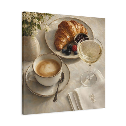 Side Mockup 4. Nature Breakfast Warm Neutrals shown as stretched canvas wall art