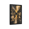 Side Mockup 6. Nature Butterfly Black And Gold shown as stretched canvas wall art