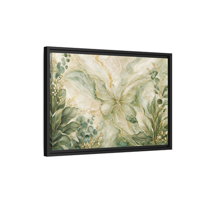Side Mockup 3. Nature Butterfly Green Gold Abstract shown as stretched canvas wall art