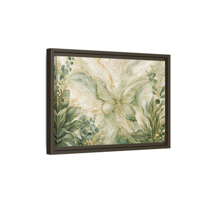 Side Mockup 5. Nature Butterfly Green Gold Abstract shown as stretched canvas wall art
