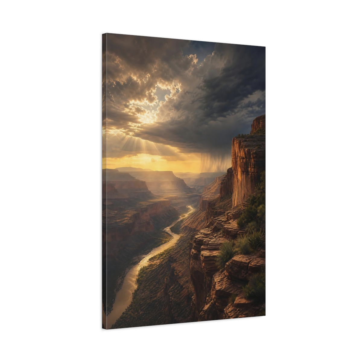 Main Mockup. Nature Canyon Desert Canyon Sunset shown as stretched canvas wall art
