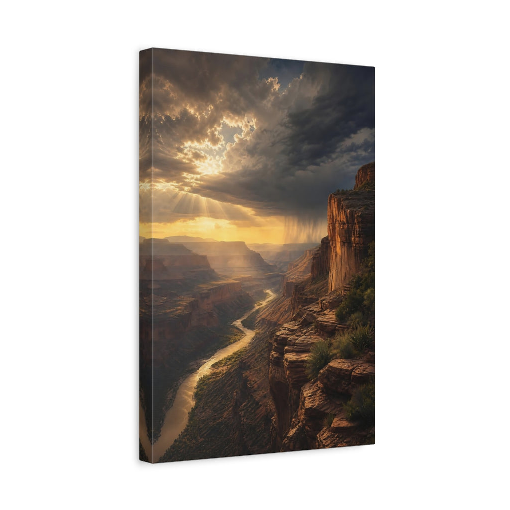 Side Mockup 4. Nature Canyon Desert Canyon Sunset shown as stretched canvas wall art