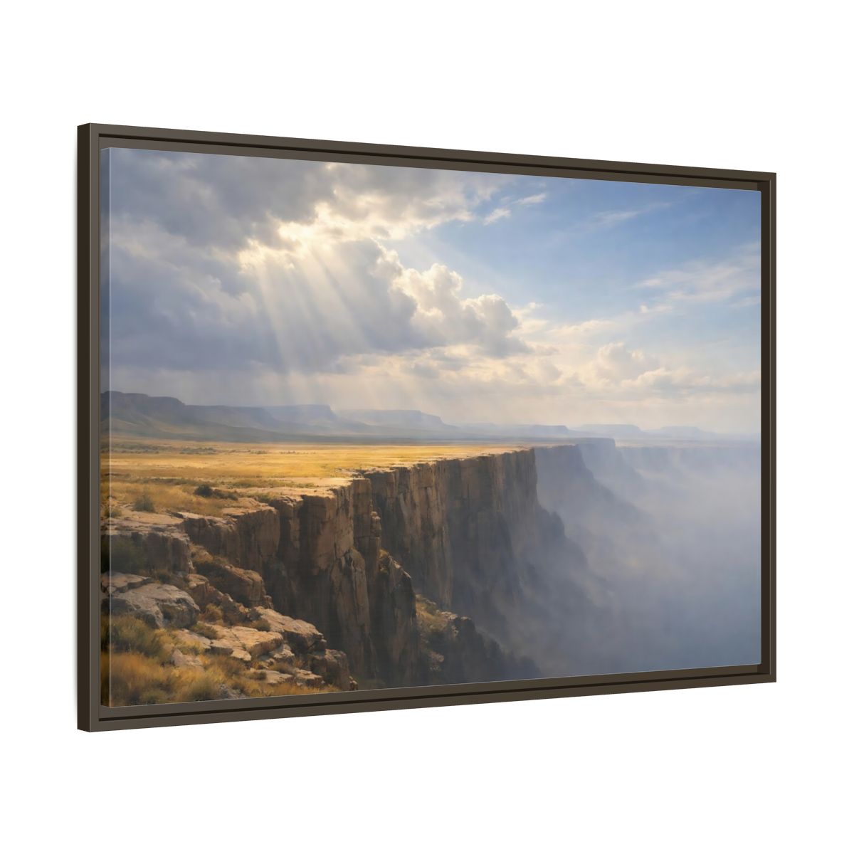 Main Mockup. Nature Canyon Golden Canyon shown as stretched canvas wall art