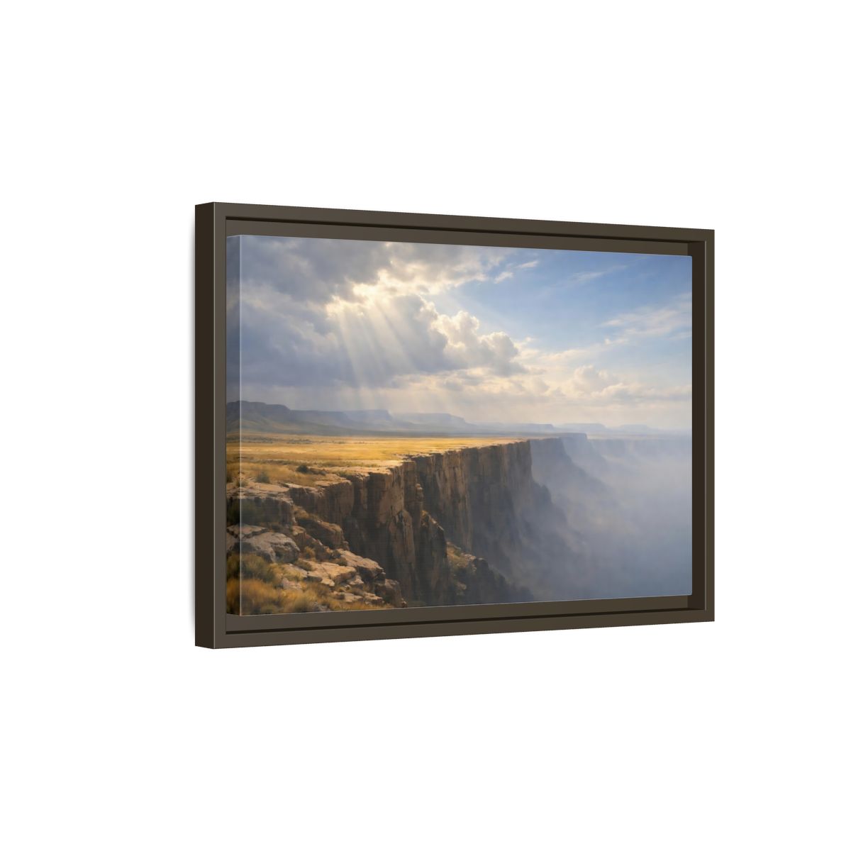 Side Mockup 5. Nature Canyon Golden Canyon shown as stretched canvas wall art